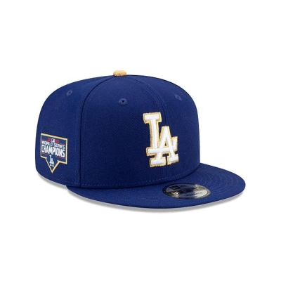 Blue Los Angeles Dodgers Hat - New Era MLB Gold Collection 9FIFTY Snapback Caps USA8475293
